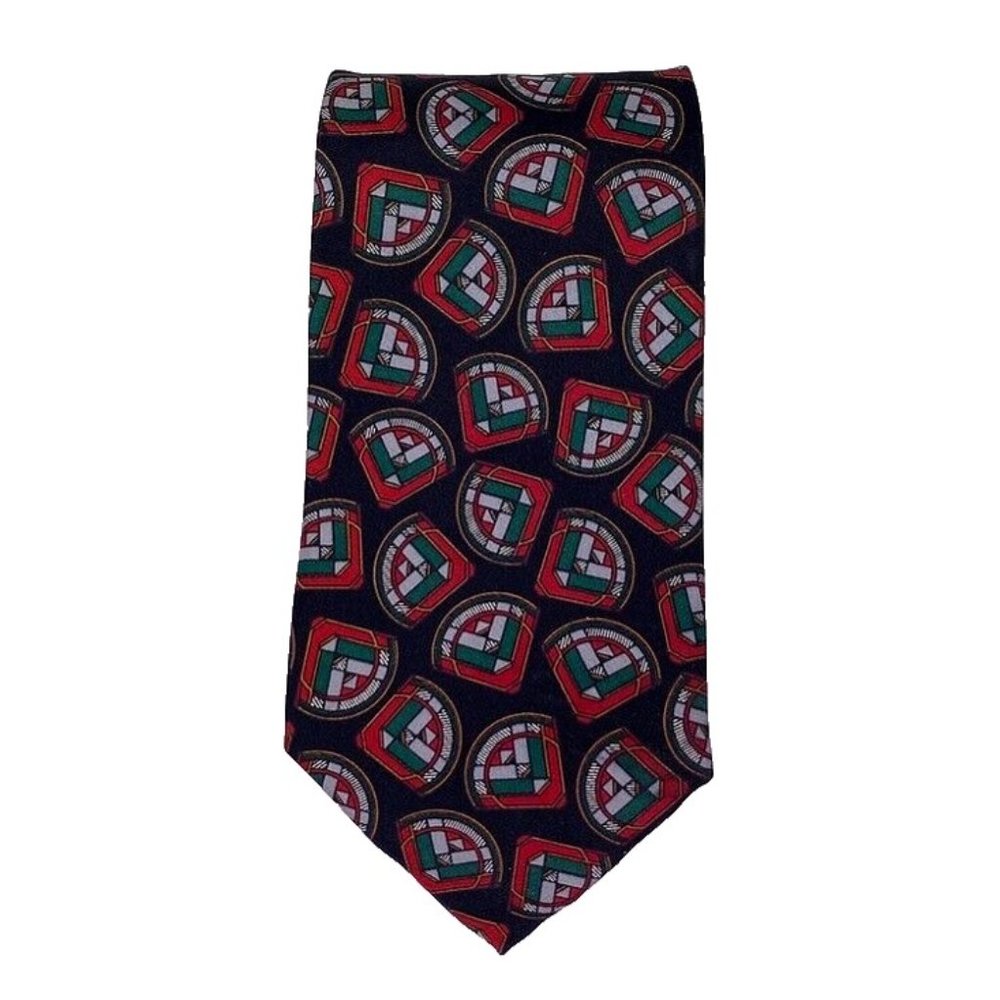 VTG Robert Talbott Studio Tie Hand Sewn Silk Made in USA‎ Geometric Mens
